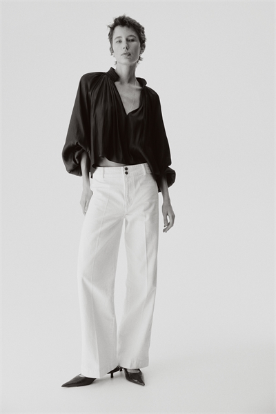 Джинсы с широкой высокой талией артикул 1318428004