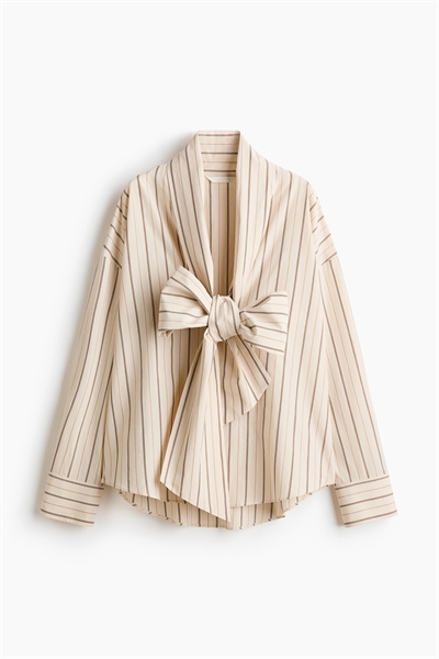 Рубашка из поплина с завязками спереди артикул 1339462002