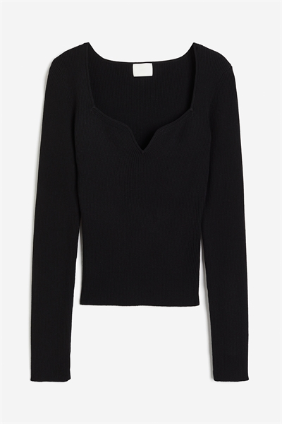 Трикотажный топ с вырезом сердечком артикул 1215262001