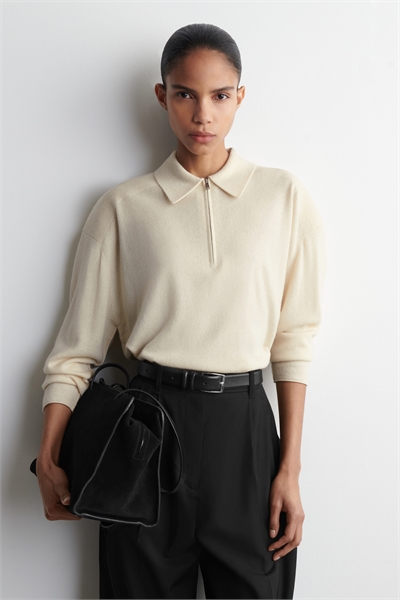 Рубашка-поло из мериносовой шерсти и яка на молнии артикул 1321137003