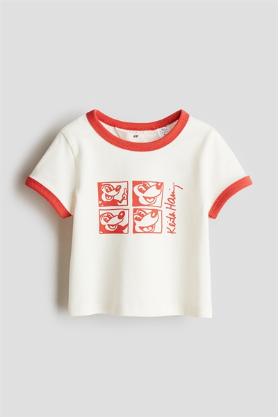 Футболка из хлопка с принтом артикул 1235363002