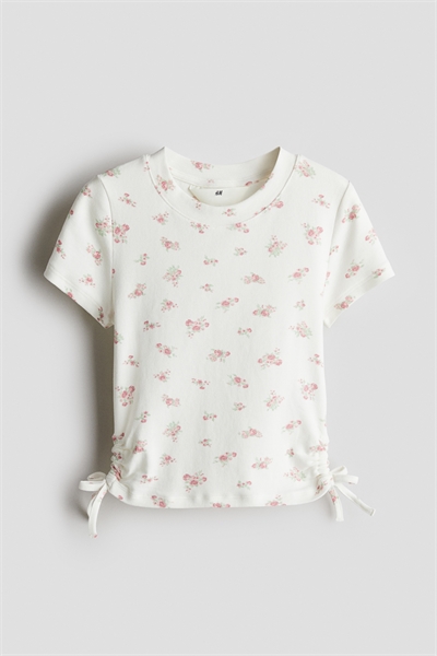 Топ из джерси с рисунком на шнурке артикул 1273589008