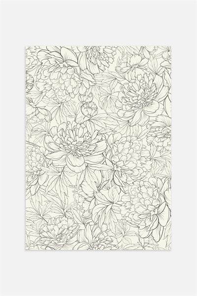 Плакат с эскизами пионов артикул 1221275001