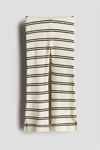 Расклешенные брюки из трикотажа в рубчик артикул 1253394007