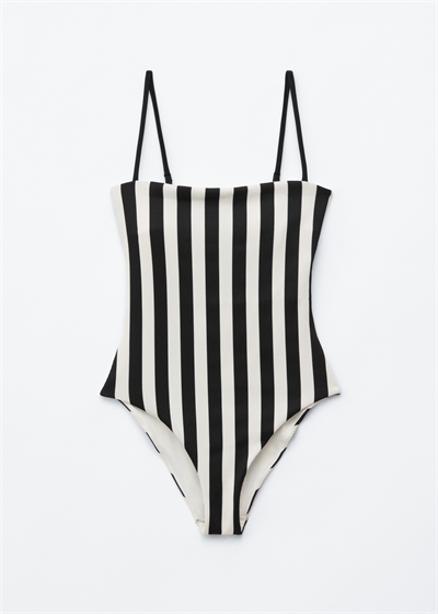 Полосатый купальник с квадратным вырезом артикул 1309472001