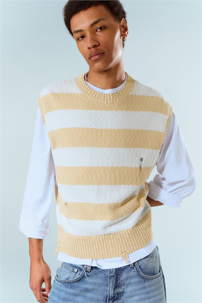 Свободный вязаный жилет в стиле «дистресс» артикул 1318196001