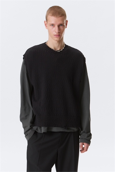 Свободный вязаный жилет в стиле «дистресс» артикул 1318196003