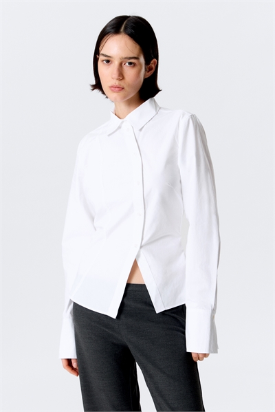 Асимметричная рубашка из поплина с приталенным кроем артикул 1320172002