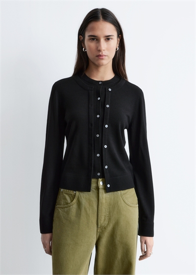 Двухслойный кардиган из мериносовой шерсти артикул 1321989001