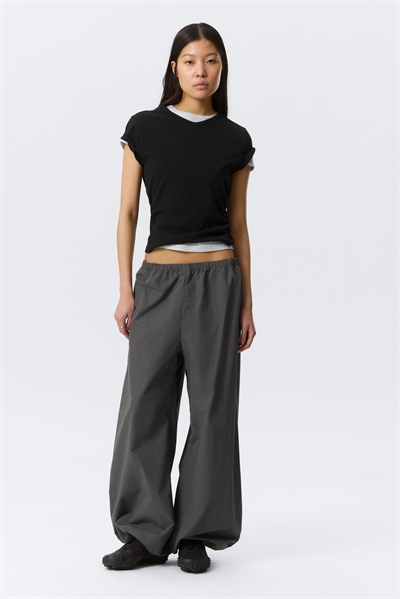 Брюки с низкой посадкой, широкими штанинами и широкими брючинами артикул 1322866001