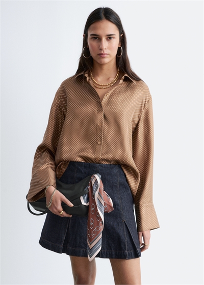 Шелковая рубашка в непринужденном стиле артикул 1323215003