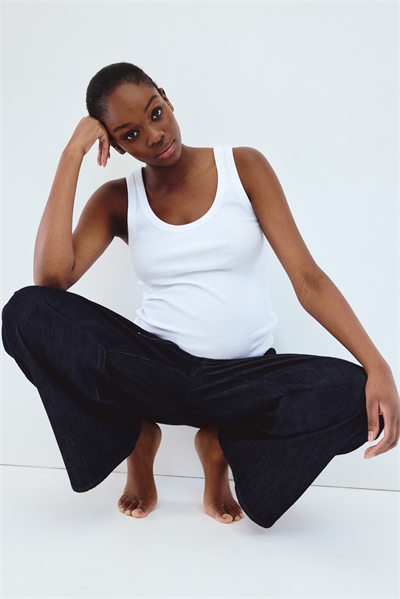 Джинсовые брюки с завязками MAMA артикул 1252657004