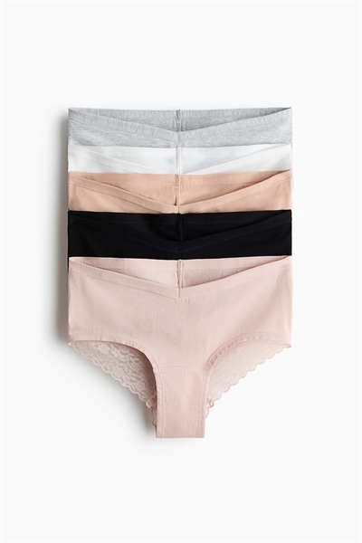 Трусы-хипстеры из хлопка с кружевной отделкой MAMA 5 шт. артикул 1292241005