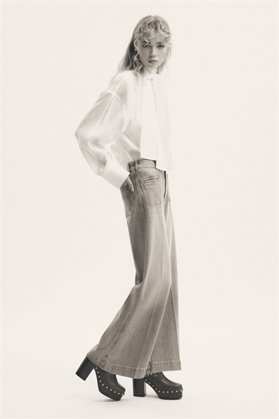 Широкие высокие джинсы артикул 1314621005