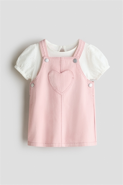 Детский комплект одежды из хлопка: блузка и платье артикул 1316480003