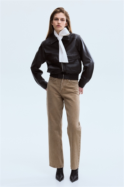 Джинсы с прямым кроем, высокой талией и длиной до щиколотки артикул 1326630009