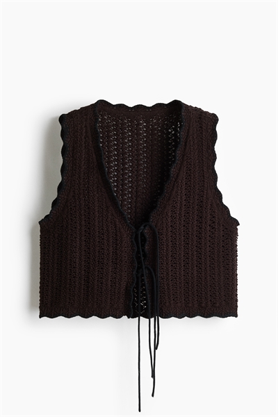 Пляжный топ с эффектом вязания крючком артикул 1329137002