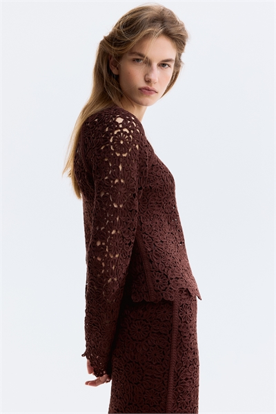 Кардиган с эффектом вязания крючком артикул 1329603001