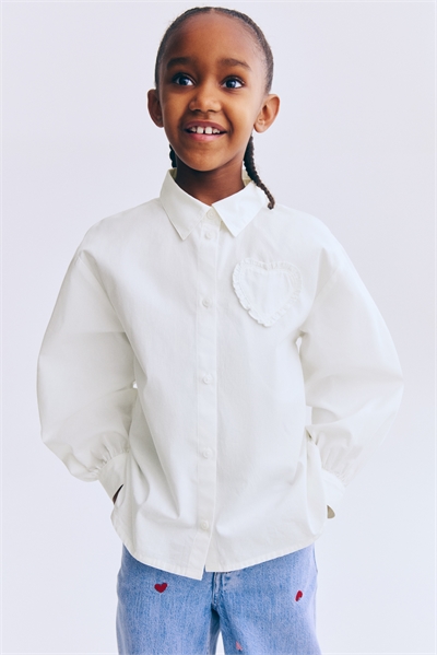 Рубашка из поплина с аппликацией в виде сердца артикул 1332804001