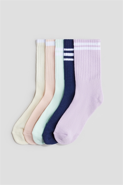 Махровые носки с ребристой поверхностью в упаковке из 5 штук артикул 1183642019