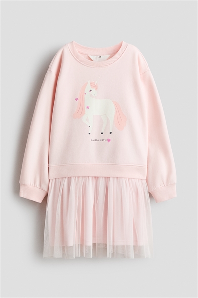 Платье-свитшот с юбкой из тюля артикул 1303542011