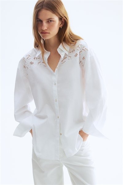 Рубашка из хлопка с английским вышиванием артикул 1321622002