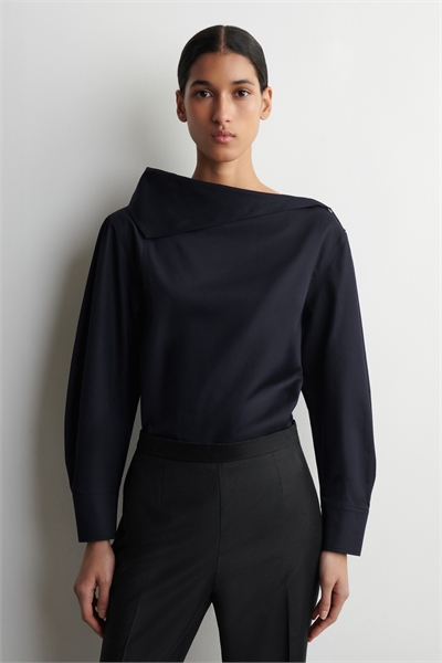 Асимметричная хлопковая блузка артикул 1318359001