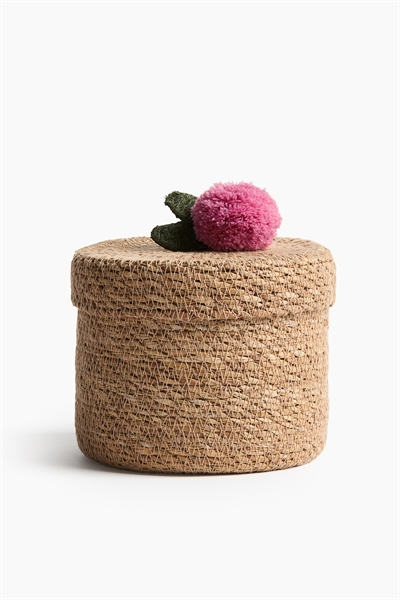 Небольшая коробка для хранения морской травы с помпонами артикул 1310675001