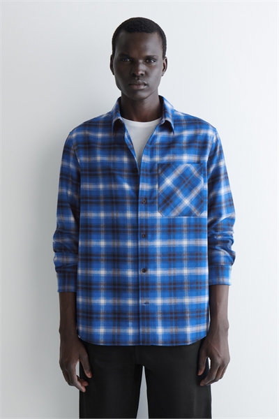 Расслабленная клетчатая рубашка из шерстяного бленда артикул 1304564001