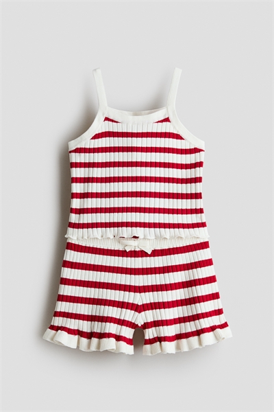 Комплект топ и шорты из трикотажа в рубчик артикул 1317419001