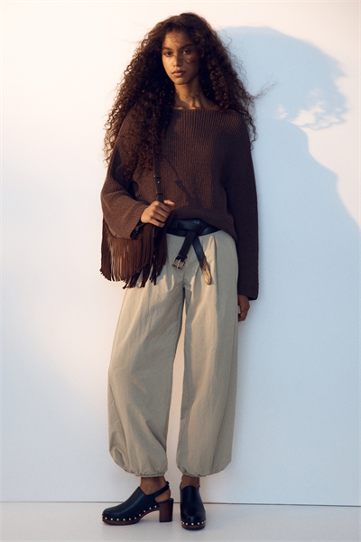 Брюки из нейлона с широкими брючинами артикул 1323080001