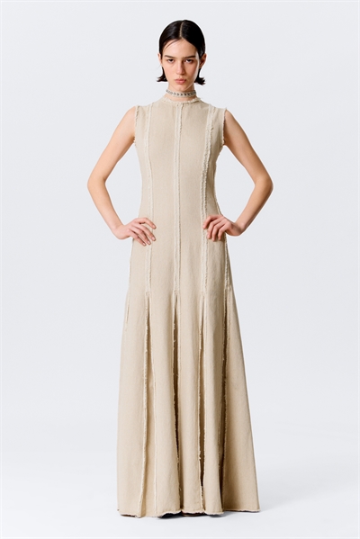 Макси-платье без рукавов из смешанного льна с вставками артикул 1322974001