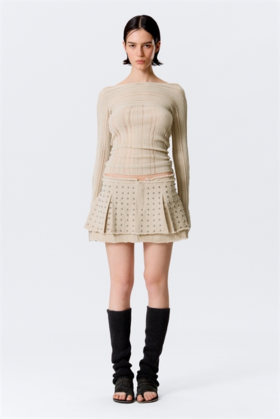 Мини-юбка с заклепками и складками артикул 1322976001