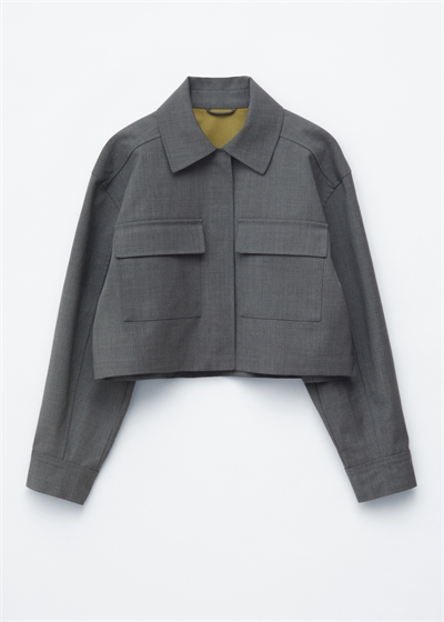 Укороченный шерстяной пиджак артикул 1331275001