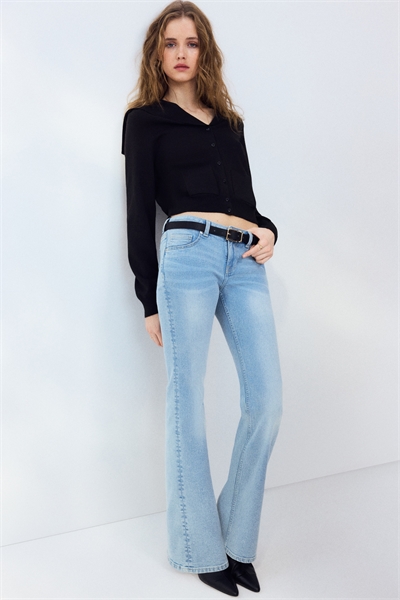 Расклешенные низкие джинсы артикул 1239854031