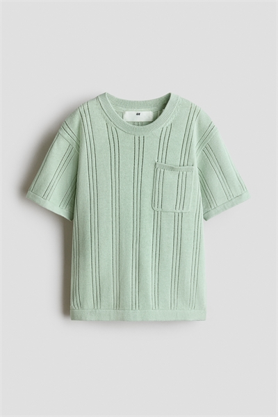 Футболка из хлопка фактурной вязки артикул 1289883004