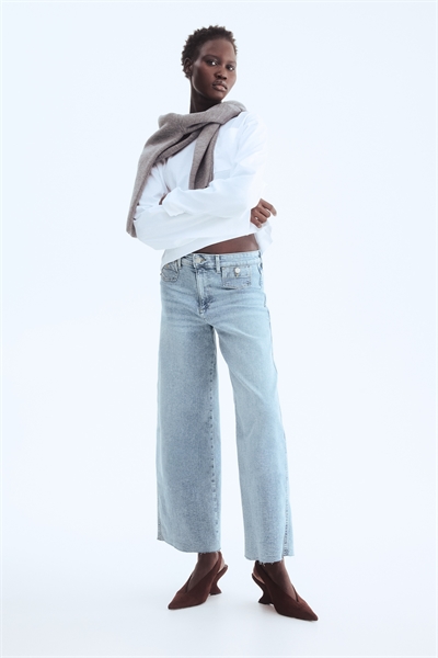 Джинсы с широкой высокой талией и укороченной длиной артикул 1324699006