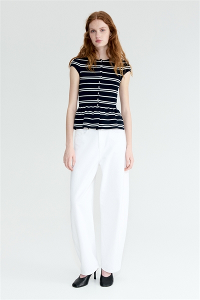 Кардиган с коротким рукавом и баской артикул 1328919001