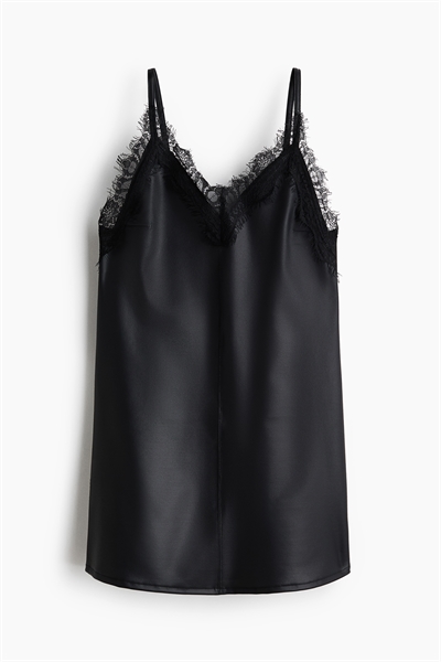 Платье на бретелях с кружевом артикул 1329782002