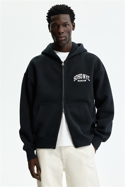 Худи с капюшоном и принтом, свободного кроя, на молнии артикул 1332133002