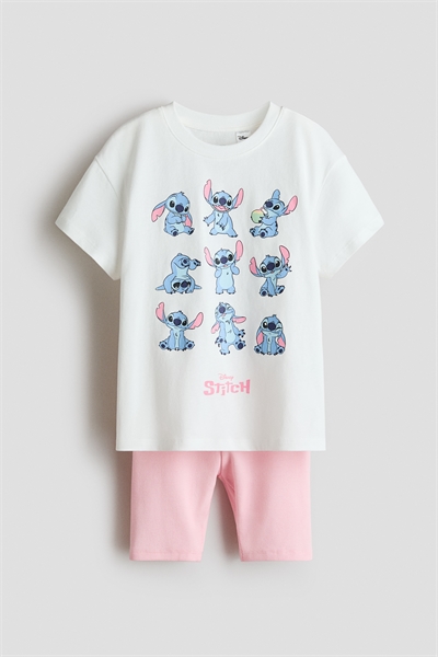 Комплект футболка с принтом и шорты из хлопка артикул 1333908010