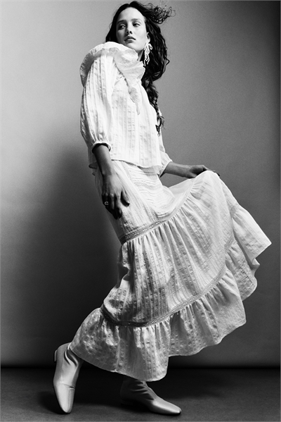 Макси-юбка с кружевной вставкой артикул 1336588002