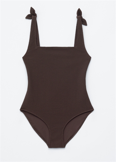 Текстурированный купальник с завязками-бабочками артикул 1138292024