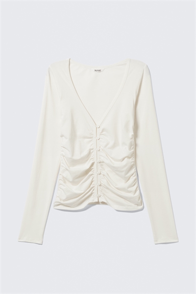 Кофта кардиган со сборками и V-образным вырезом артикул 1332948001