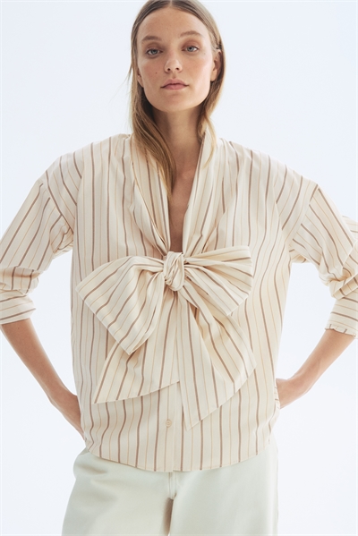 Рубашка из поплина с завязками спереди артикул 1339462002