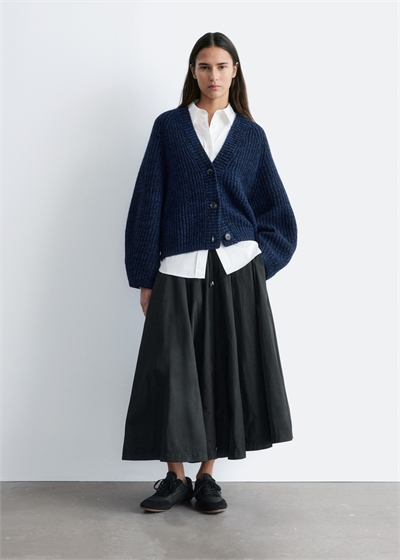 Кардиган с крупной ребристой вязкой артикул 1319488003