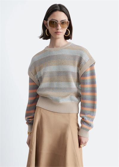 Полосатый свитер из трикотажа артикул 1328592001