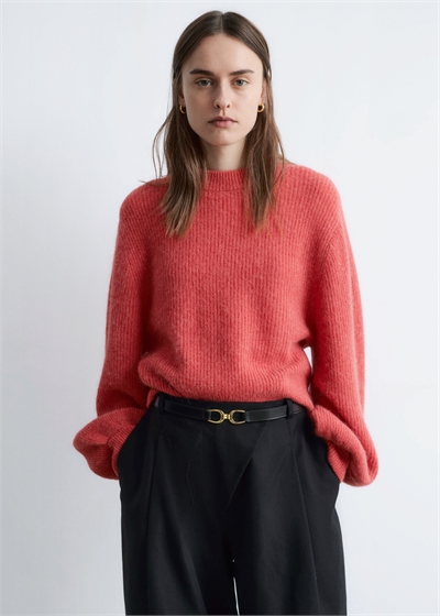 Свитер с рукавами-баллонами из смеси альпаки артикул 1308425002