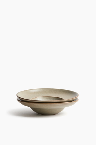 Две небольшие глубокие тарелки с реактивной глазурью артикул 1297197007