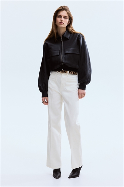 Джинсы с прямыми брючинами и высокой талией артикул 1329681001